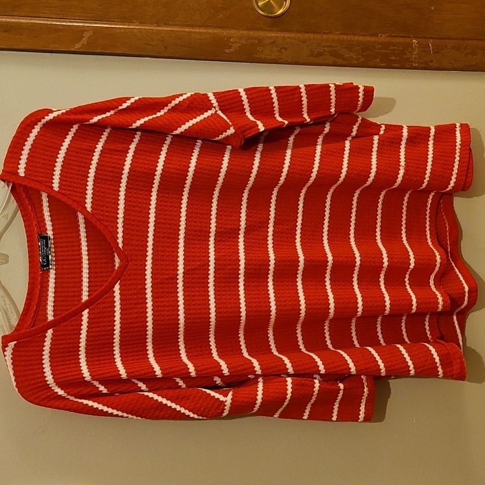 Gameday Couture Red and White Stripe Top